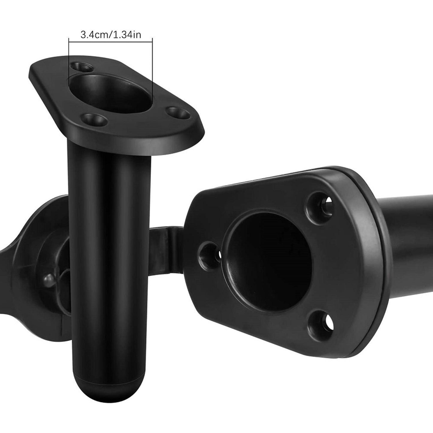 2 Pieces Plastic Flush Mount with Gasket Fishing Rod Holder for Canoe