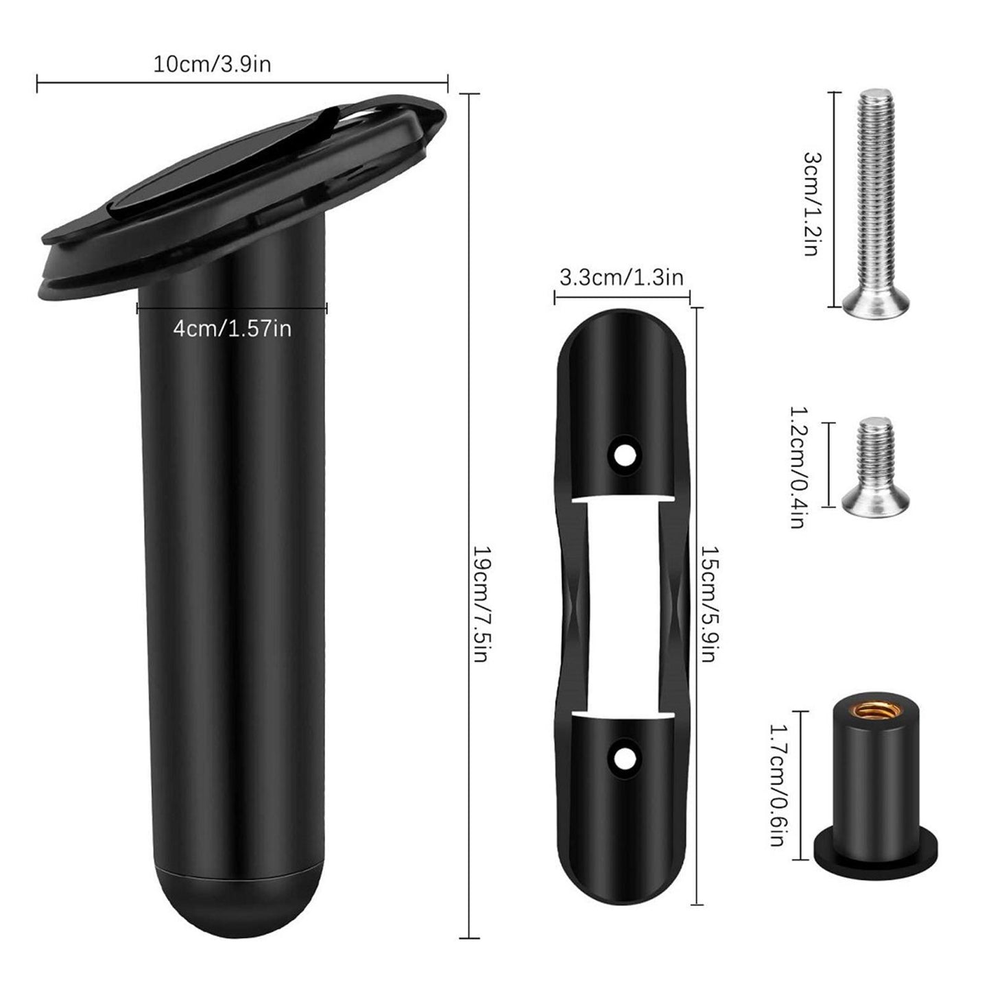 2 Pieces Plastic Flush Mount with Gasket Fishing Rod Holder for Canoe