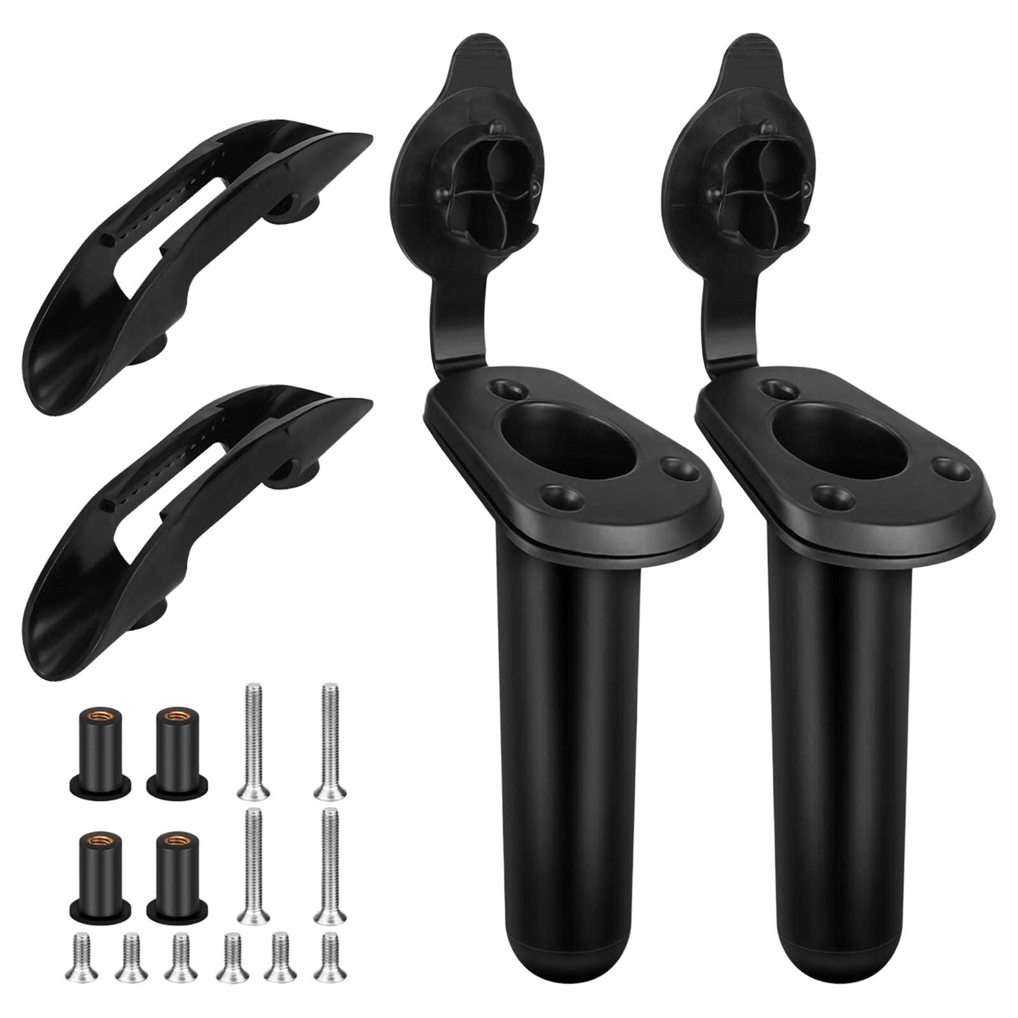 2 Pieces Plastic Flush Mount with Gasket Fishing Rod Holder for Canoe