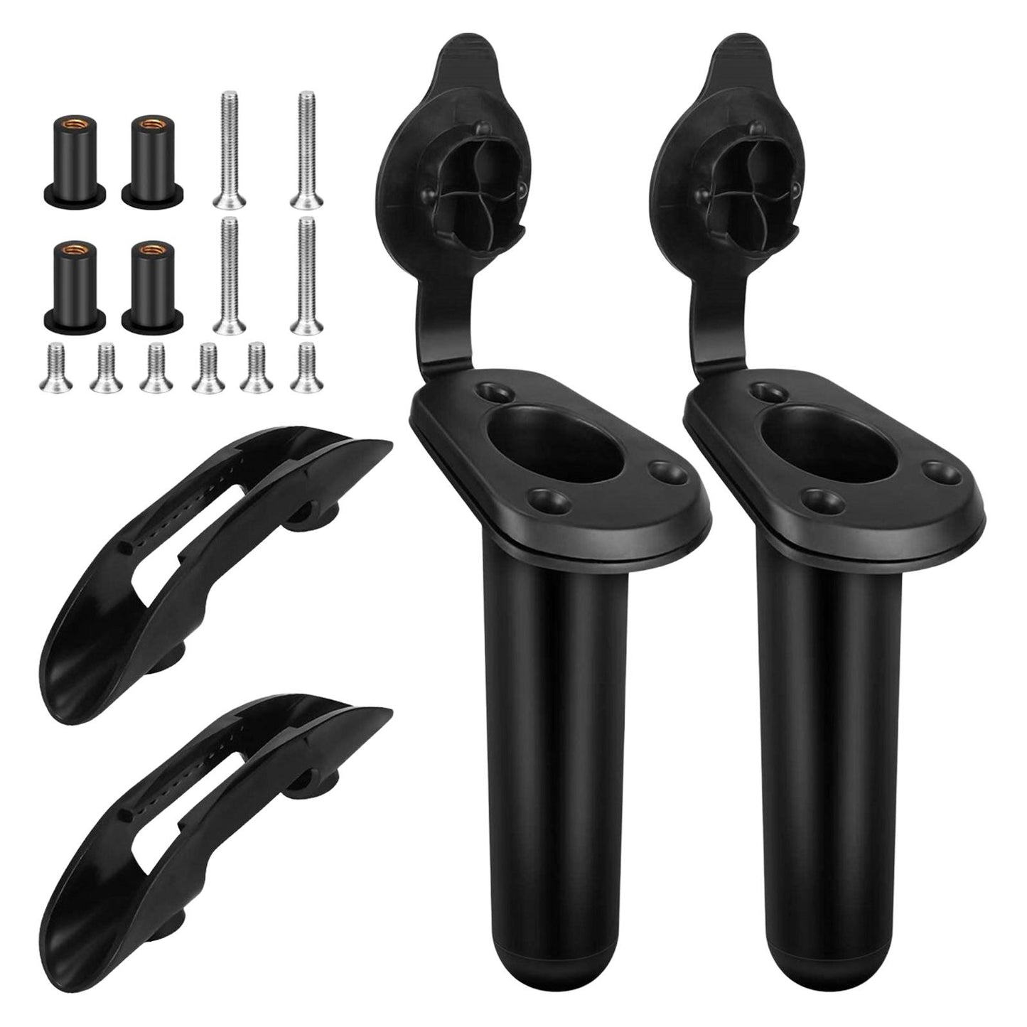 2 Pieces Plastic Flush Mount with Gasket Fishing Rod Holder for Canoe