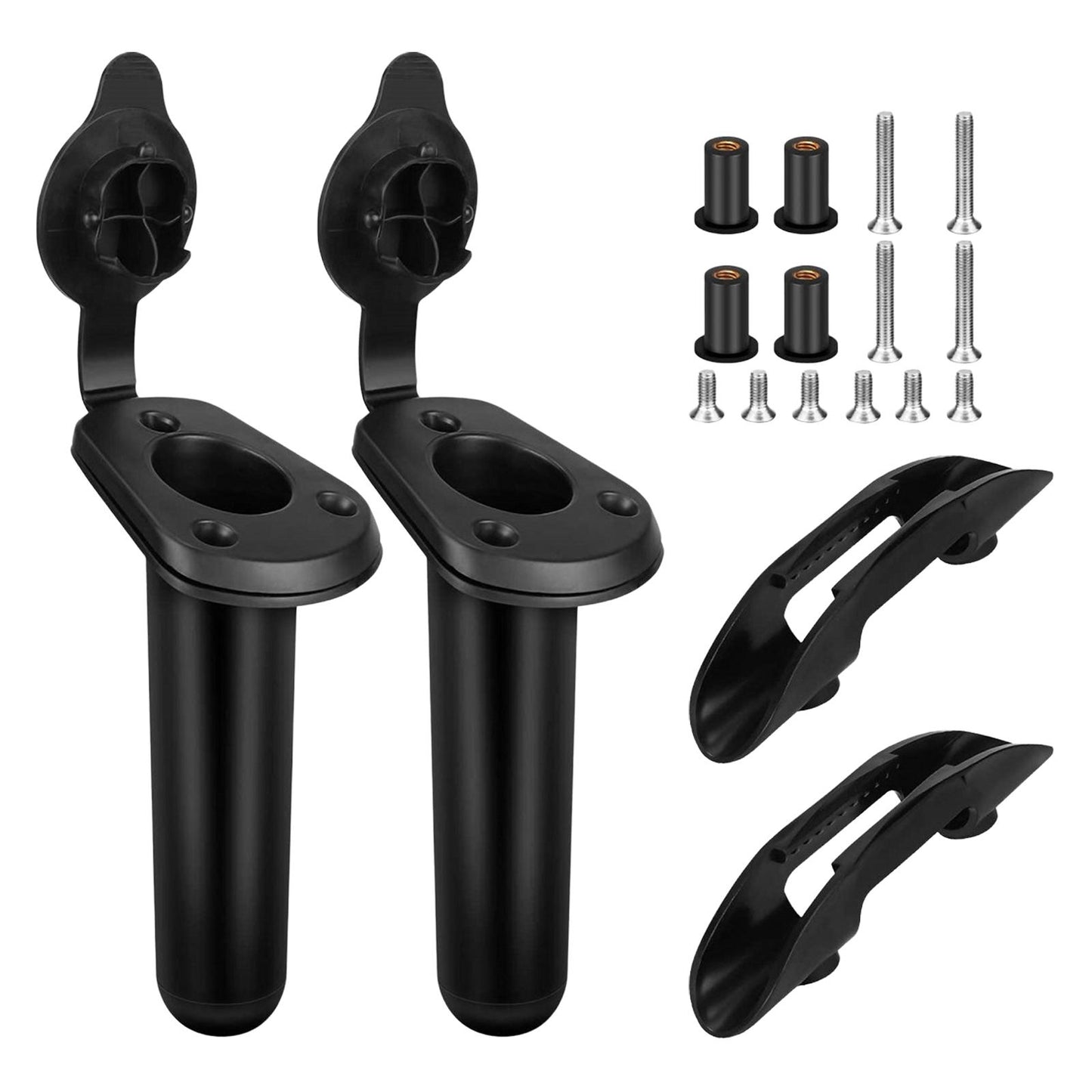 2 Pieces Plastic Flush Mount with Gasket Fishing Rod Holder for Canoe