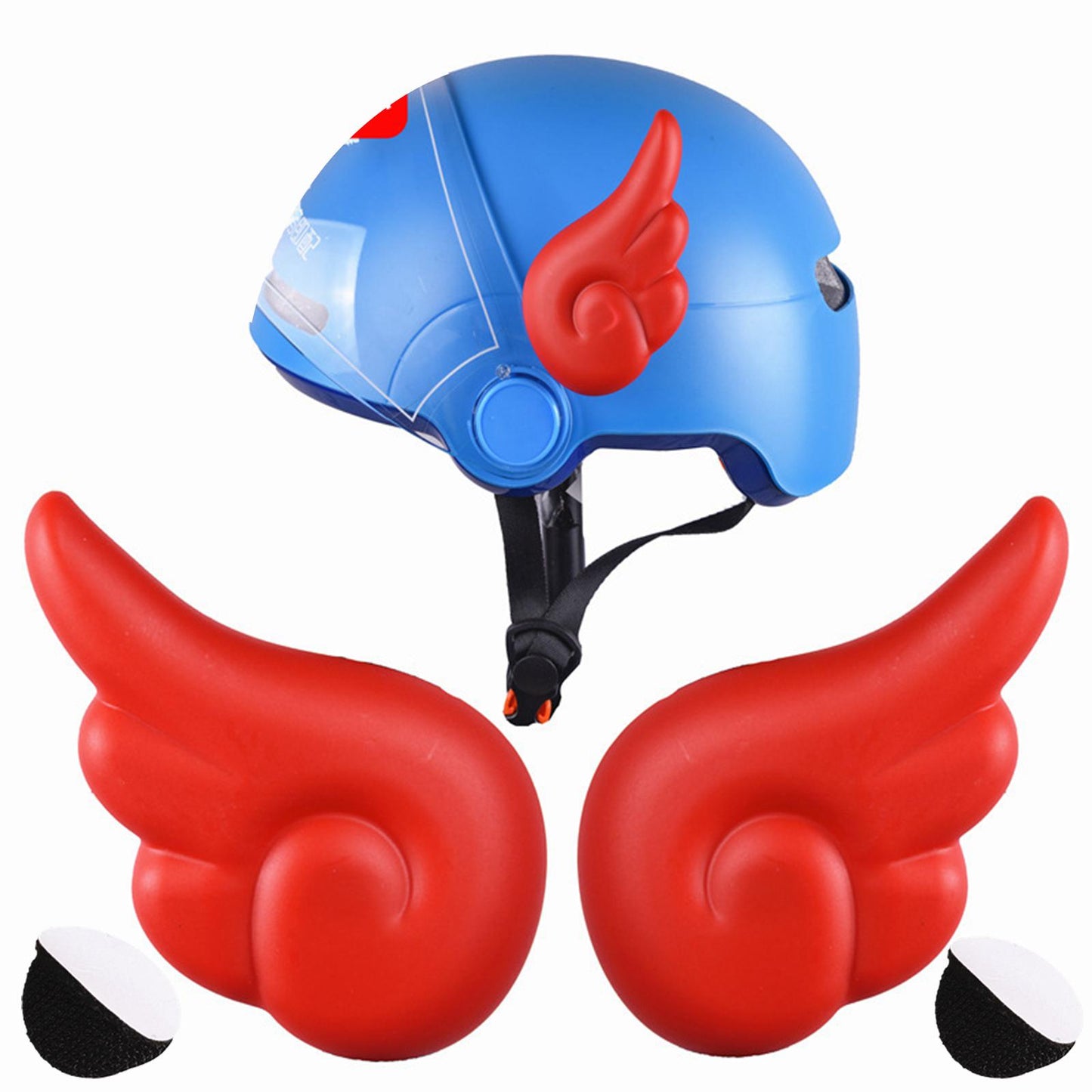 2Pcs Motorcycle Helmet Angel Wing Attachment Fits for Snowboarding Helmet Red