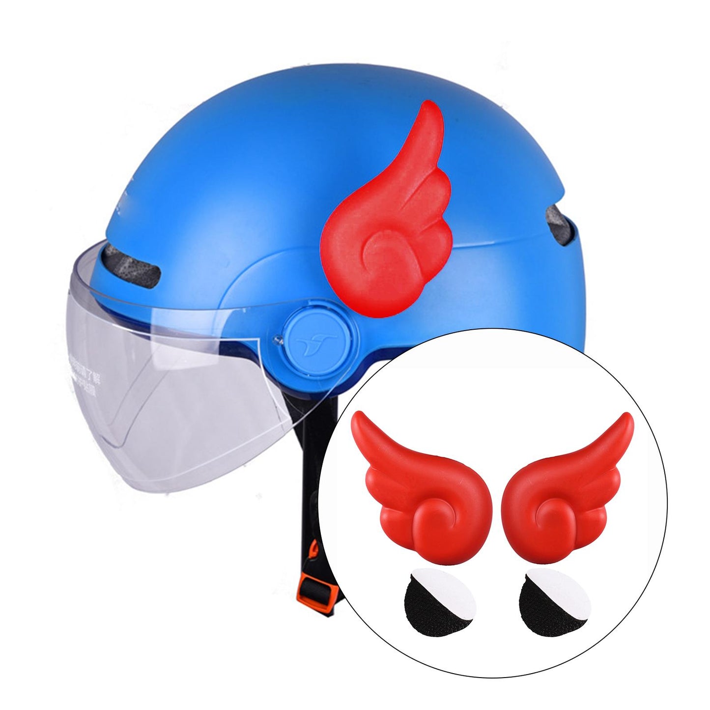 2Pcs Motorcycle Helmet Angel Wing Attachment Fits for Snowboarding Helmet Red