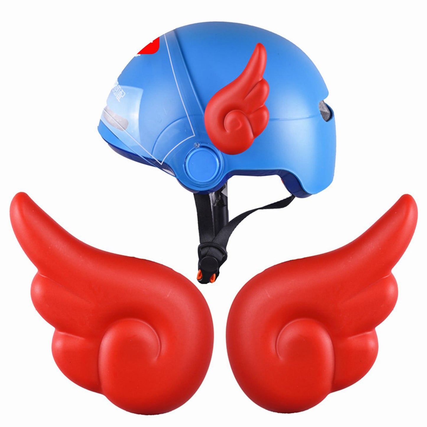 2Pcs Motorcycle Helmet Angel Wing Attachment Fits for Snowboarding Helmet Red