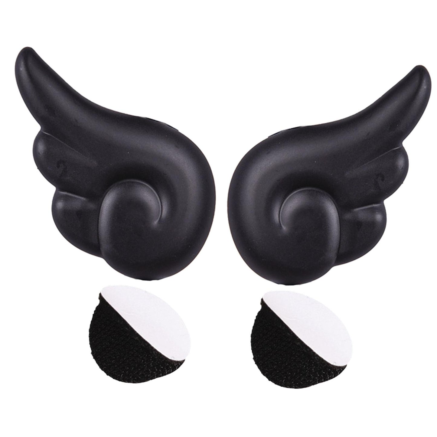 2Pcs Motorcycle Helmet Angel Wing Attachment Fits for Snowboarding Helmet Black