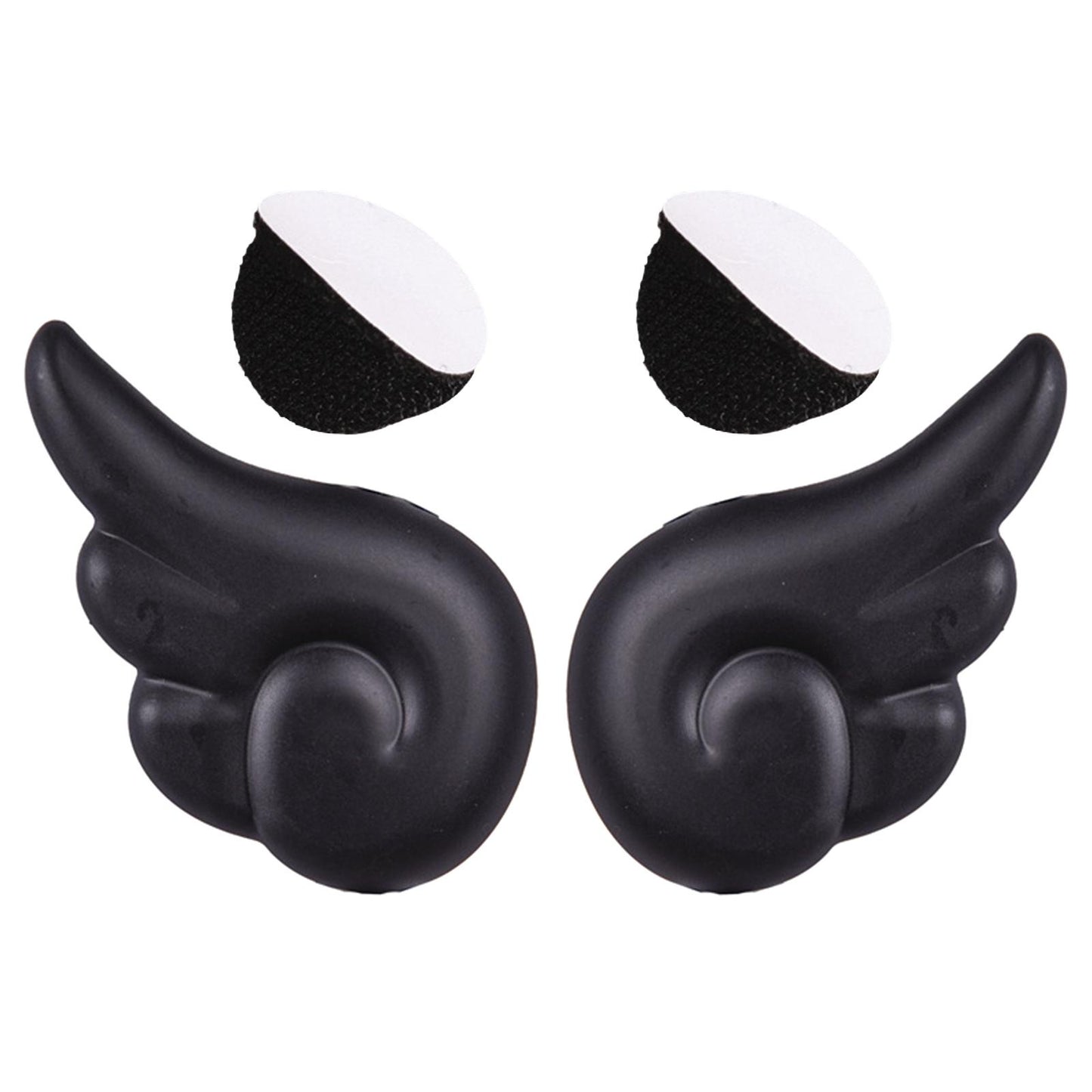 2Pcs Motorcycle Helmet Angel Wing Attachment Fits for Snowboarding Helmet Black