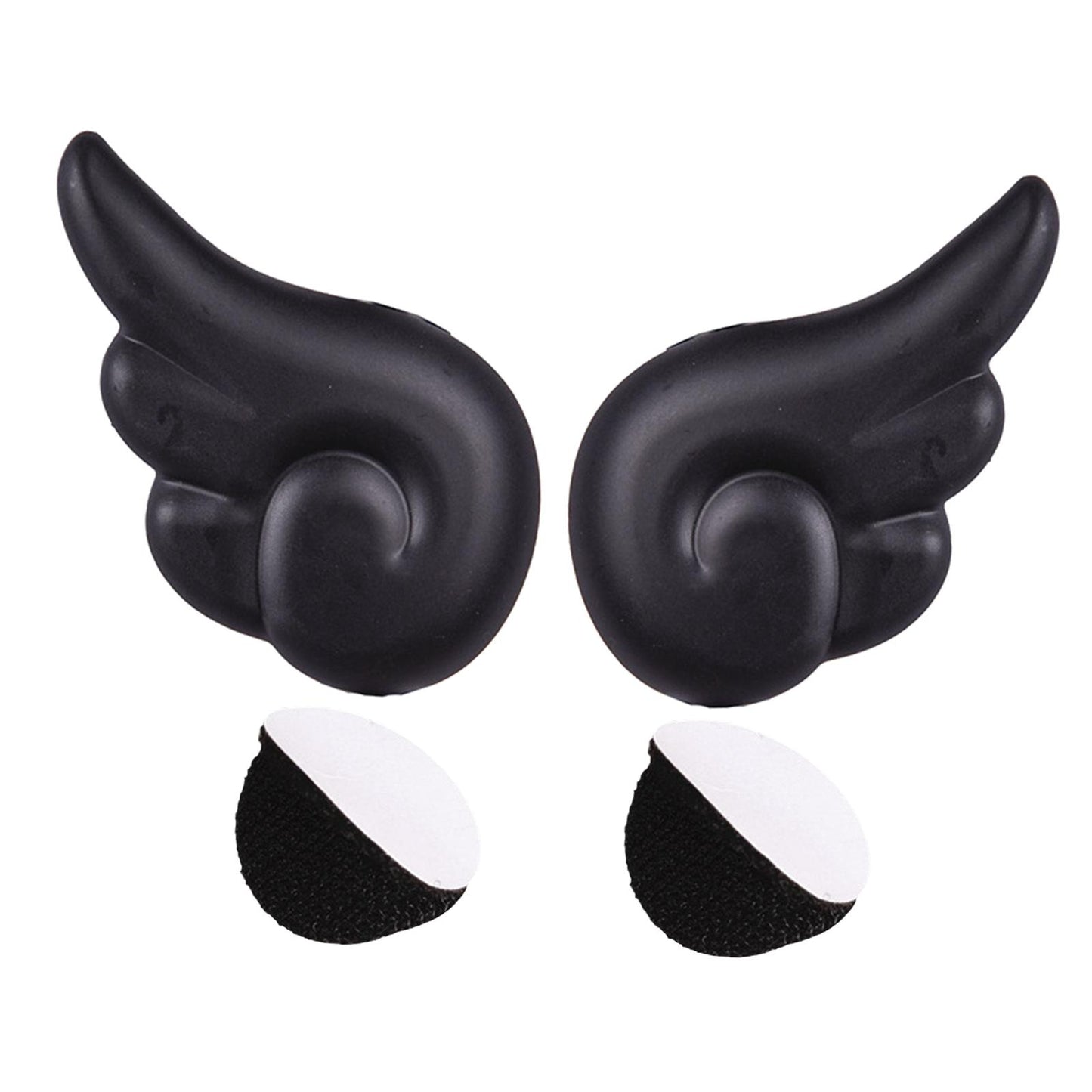 2Pcs Motorcycle Helmet Angel Wing Attachment Fits for Snowboarding Helmet Black