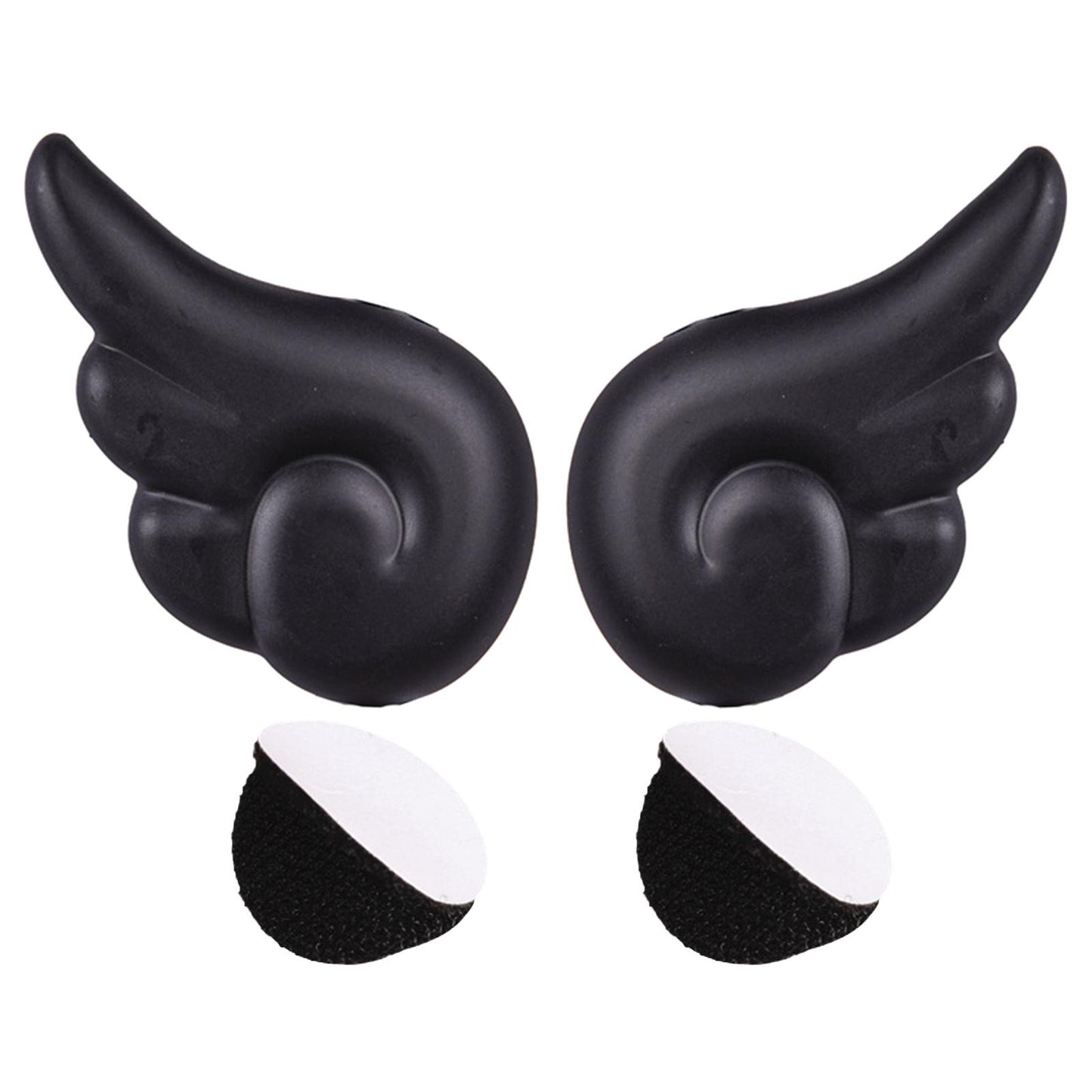 2Pcs Motorcycle Helmet Angel Wing Attachment Fits for Snowboarding Helmet Black