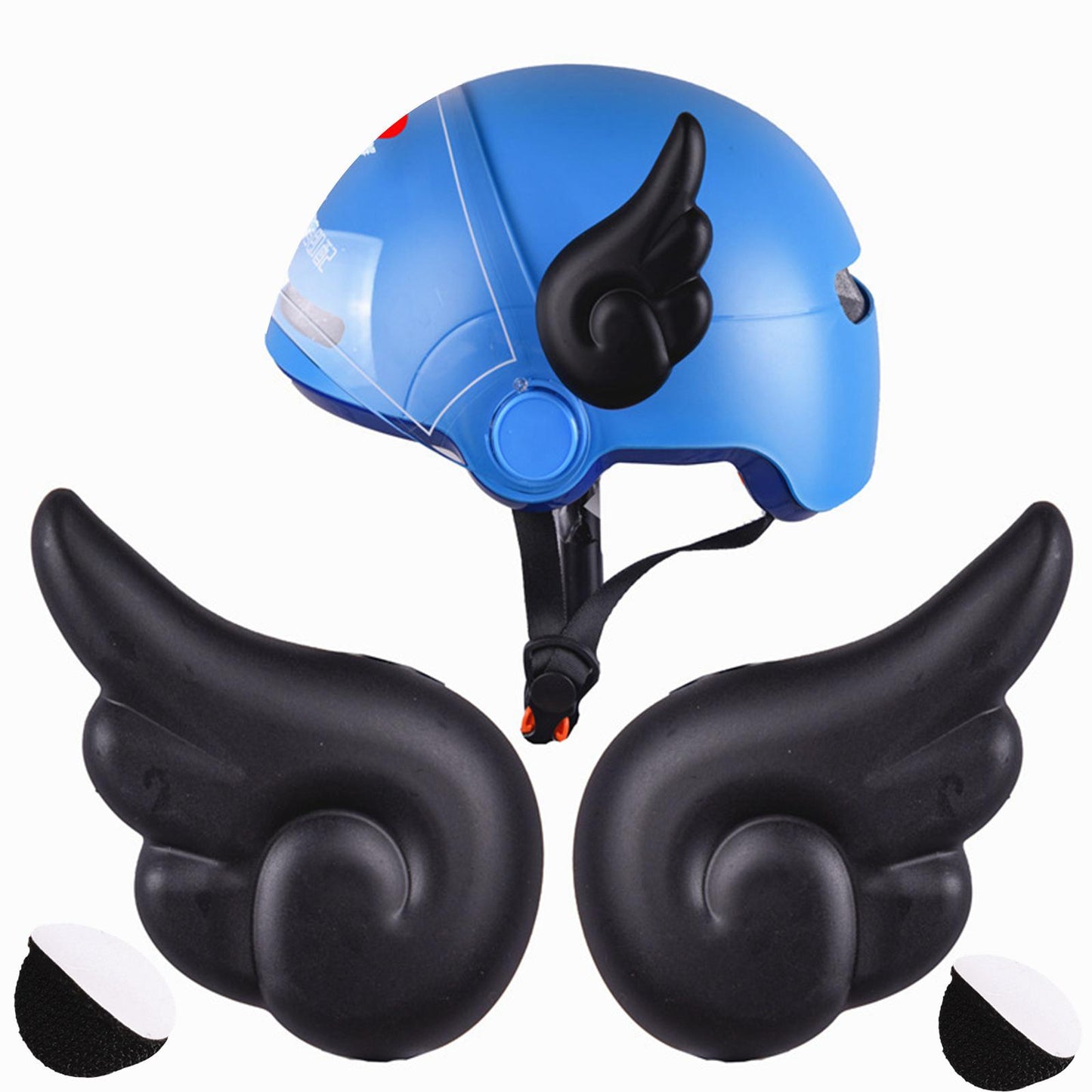 2Pcs Motorcycle Helmet Angel Wing Attachment Fits for Snowboarding Helmet Black