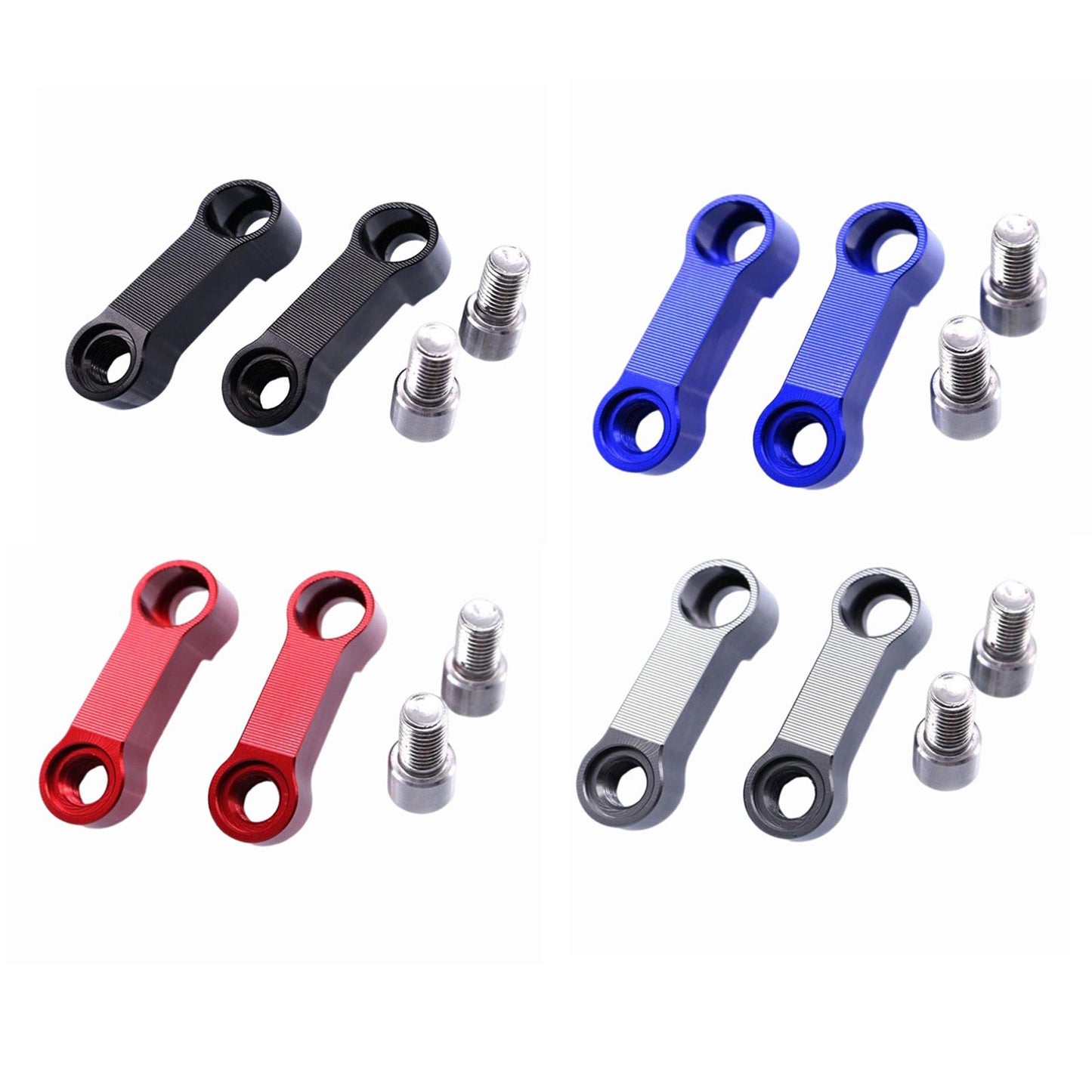 2 Pieces Mirror Mount Riser 10mm Spare Parts Aluminum Alloy Red
