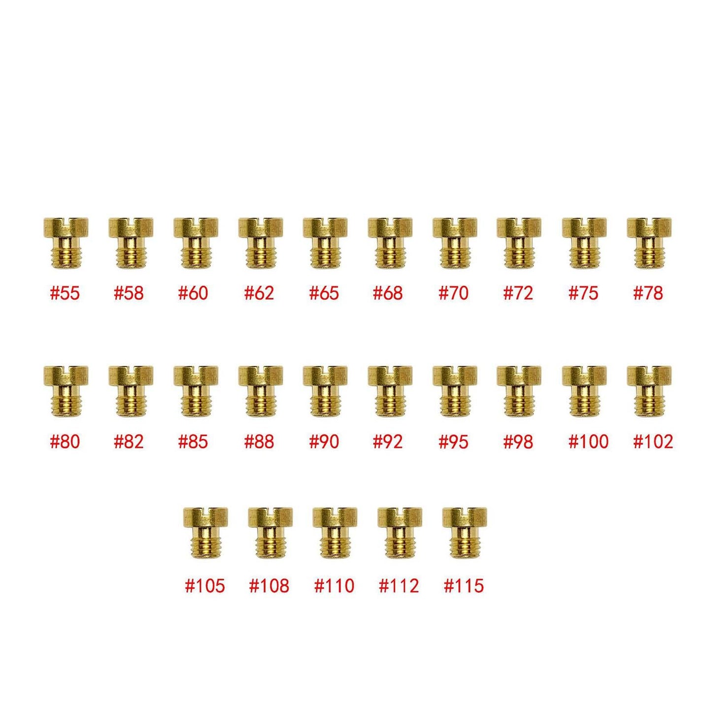 25 Pieces Carburetor Main Jet for Scooter ATV Replaces Accessories Durable