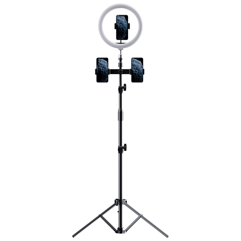 ROCK Dimmable LED Selfie Ring Light Video Live Tripod Fill Light (Multi-Phone-Holder Type)