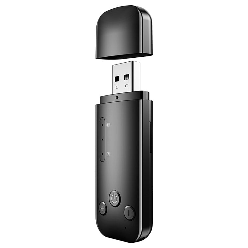 D90 Bluetooth 5.0 Wireless USB Audio Receiver Transmitter 2-in-1 Pluggable TF Card Dual Output Bluetooth Adapter - Black