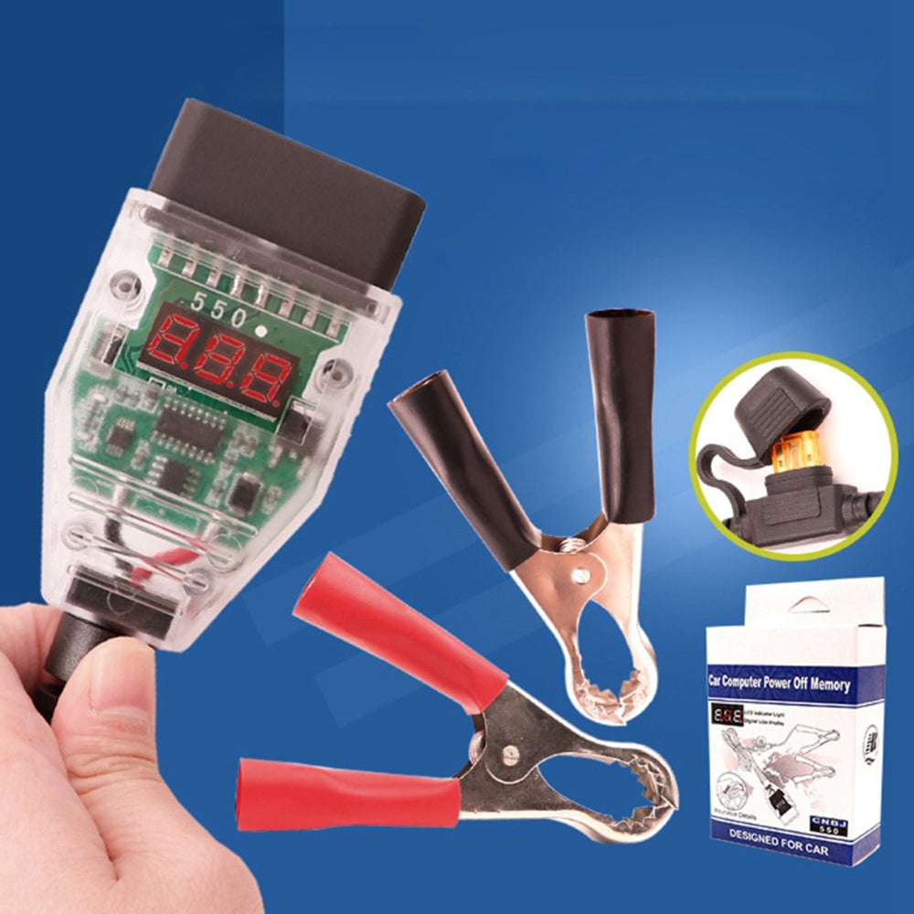 OBD Digital Display Automotive Battery Replacement Tool Car Computer Memory Saver Battery Leakage Testing Tool