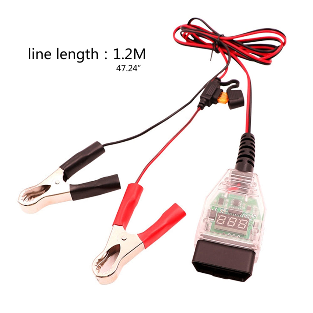 OBD Digital Display Automotive Battery Replacement Tool Car Computer Memory Saver Battery Leakage Testing Tool