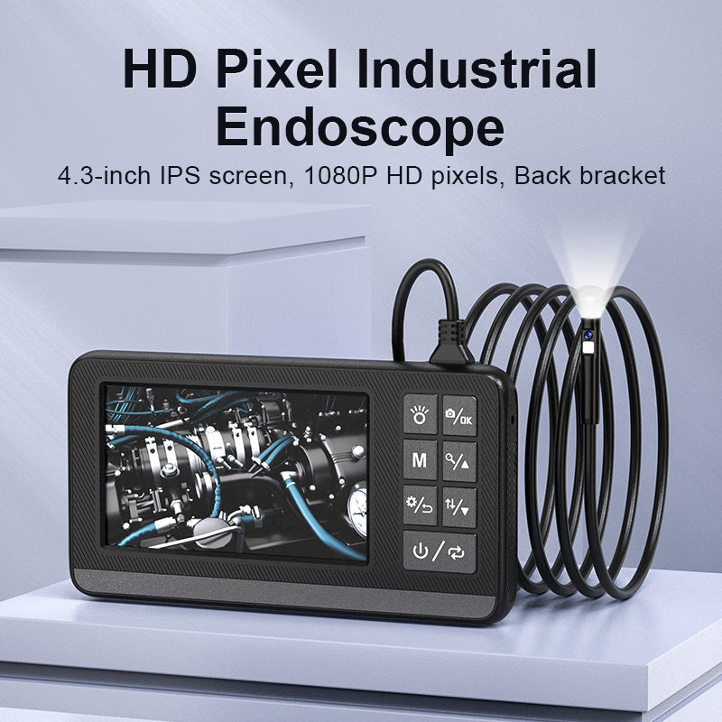 INSKAM P005 10m Wire Endoscope Dual Lens Industrial Inspection 4.3inch Display Screen Camera Borescope