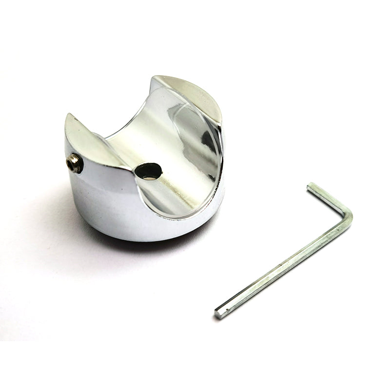 Motorcycle Handlebar Dial Clock 22-25mm Universal Motorbike Mount Clock - Silver / Black