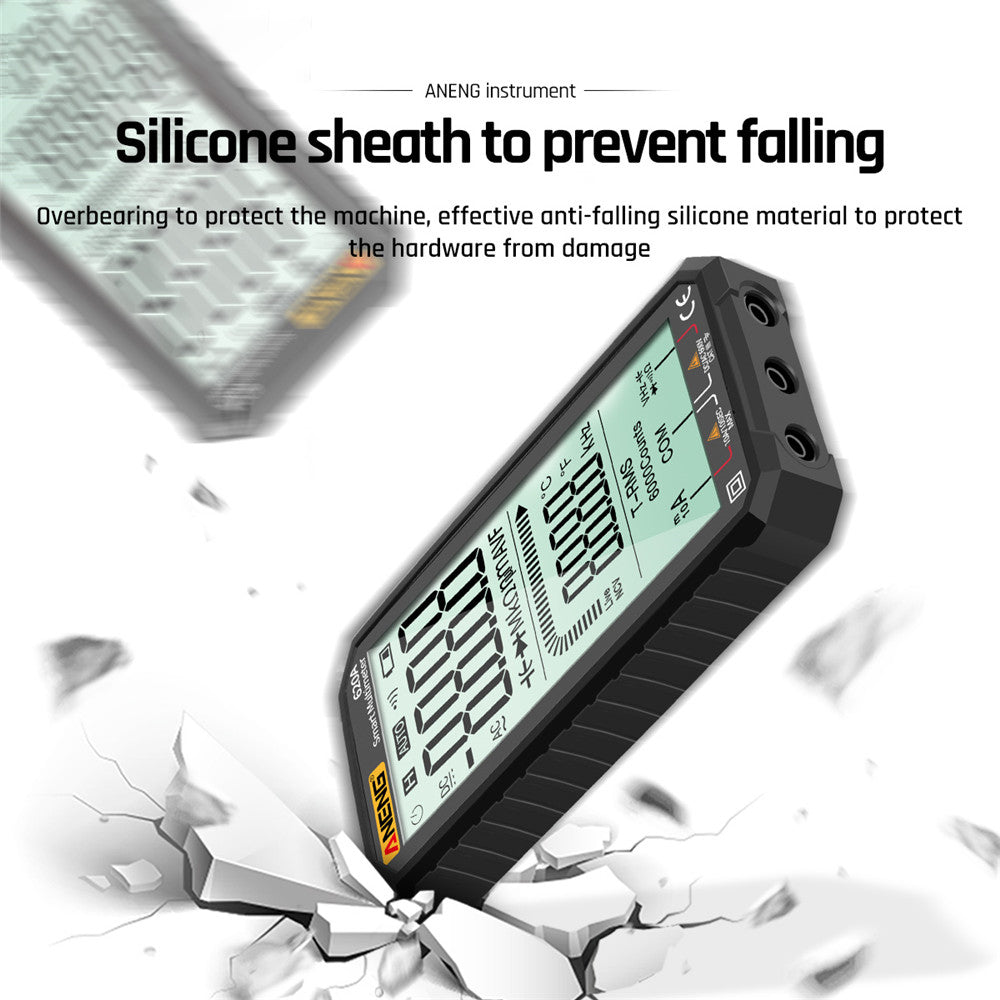 Aneng 620A 4.7 inch Digital Smart Multimeter 6000 Counts True RMS Auto Electrical Capacitance Meter with Flashlight - Black