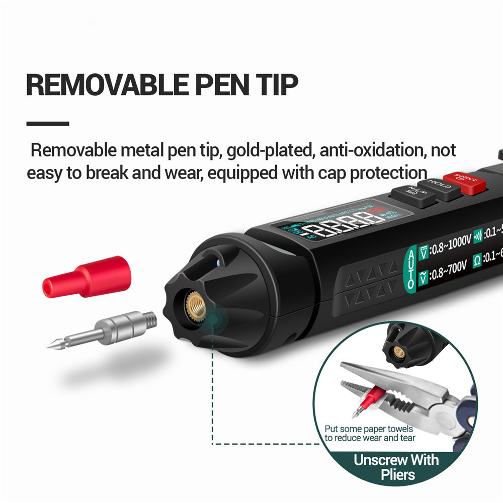 Aneng A3008 6000 Counts Voltage Meter Non Contact AC / DC LCD Display NCV Digital Multimeter Pen