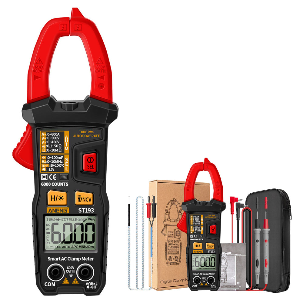 Aneng ST193 6000 Current AUTO Smart Digital Meter DC AC Ammeter Voltage Multimeter Resistance Electrician Tool