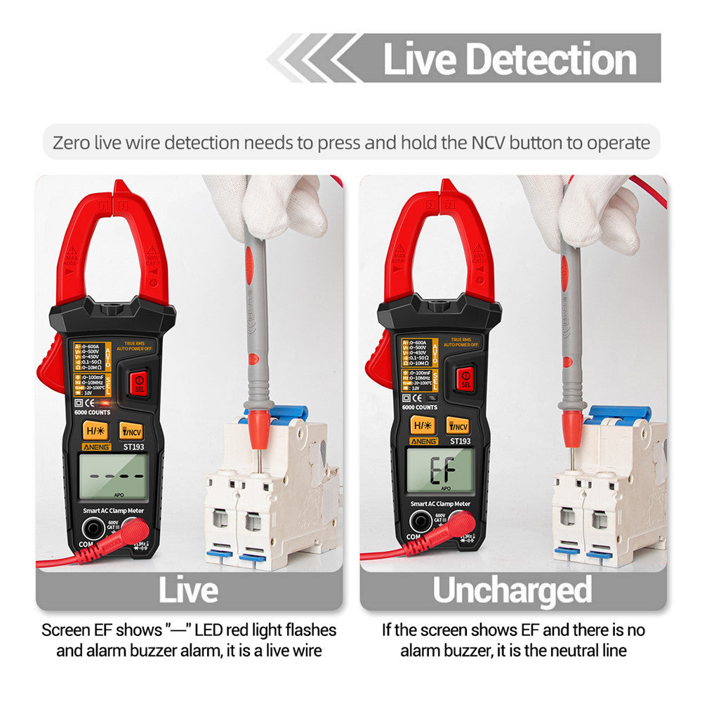Aneng ST193 6000 Current AUTO Smart Digital Meter DC AC Ammeter Voltage Multimeter Resistance Electrician Tool