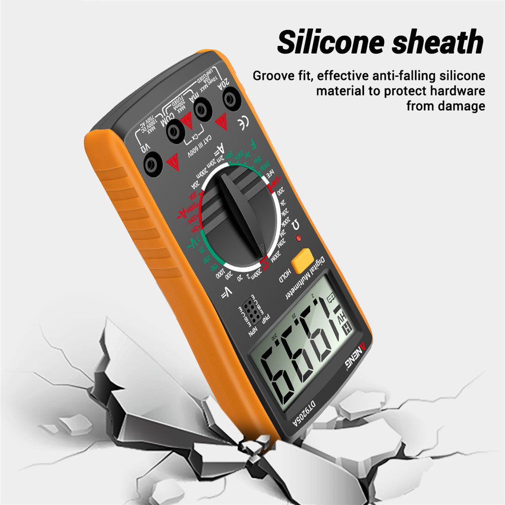 Aneng DT9205A Multifunctional HD Digital True RMS Multimeter AC/DC Voltage Meter - Orange