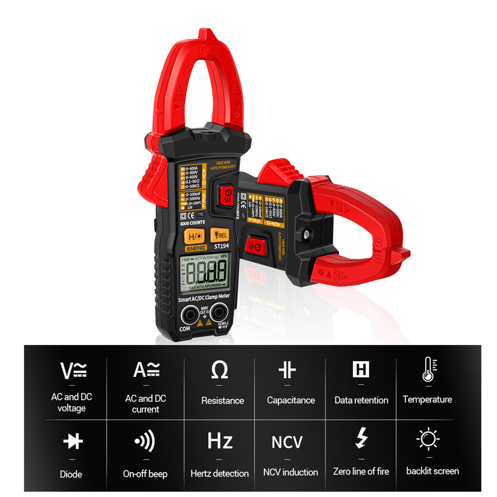 Aneng ST194 Intelligent AC/DC Voltage Tester Clamp Current Meter Digital Multimeter Electrical Tool