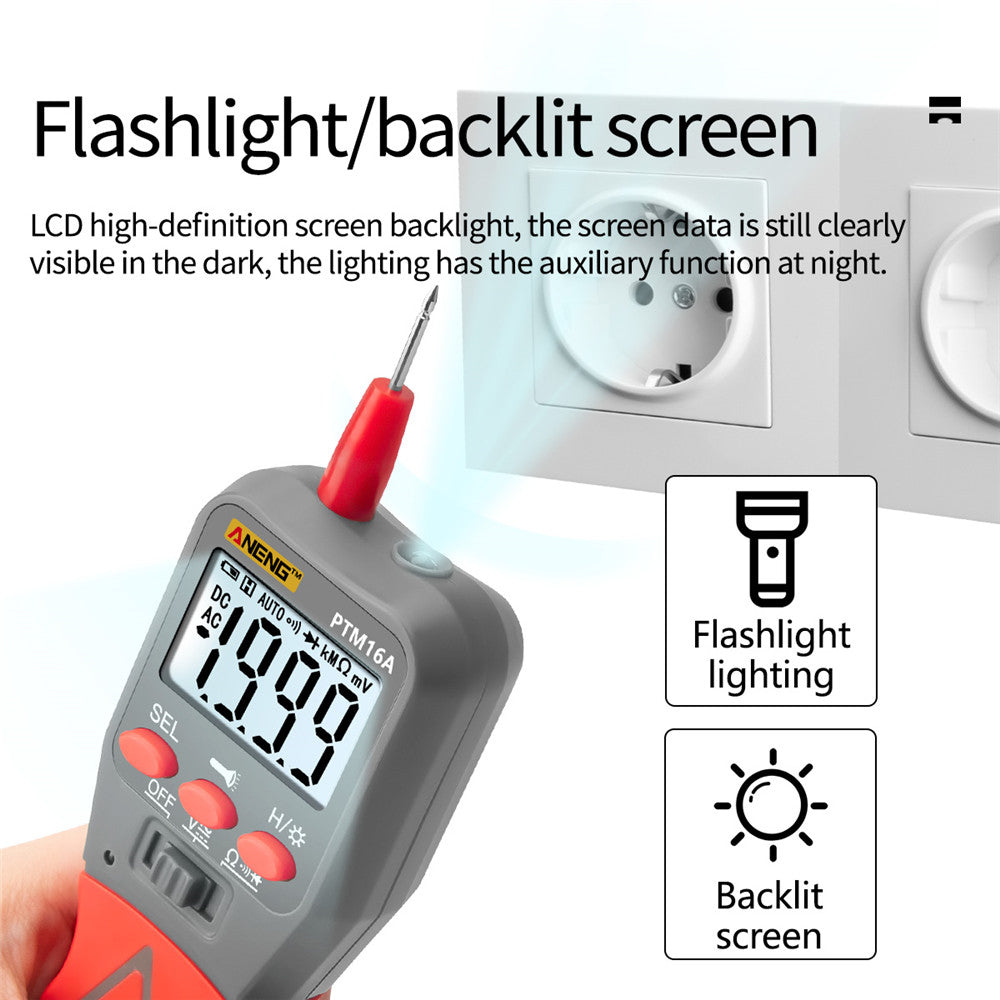 Aneng PTM16A Professional Digital Meter Multimeter AC Current and AC/DC Voltage Tester
