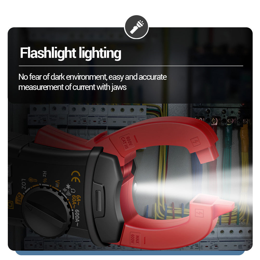 Aneng ST191 Clamp Multimeter High Precision True RMS 6000 Counts Meter AC/DC Voltage Voltmeter Auto Range Tester (No DC Current) - Black/Red