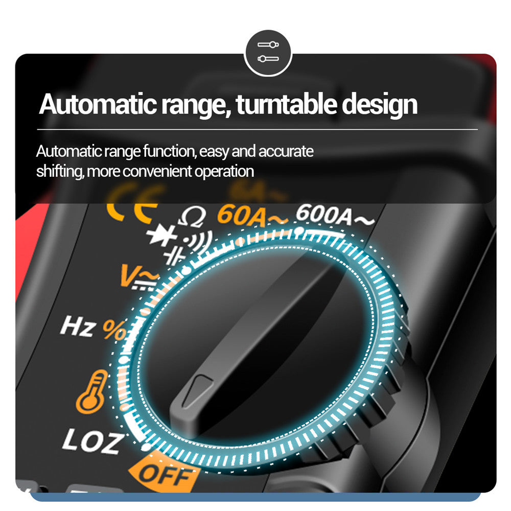 Aneng ST191 Clamp Multimeter High Precision True RMS 6000 Counts Meter AC/DC Voltage Voltmeter Auto Range Tester (No DC Current) - Black/Red