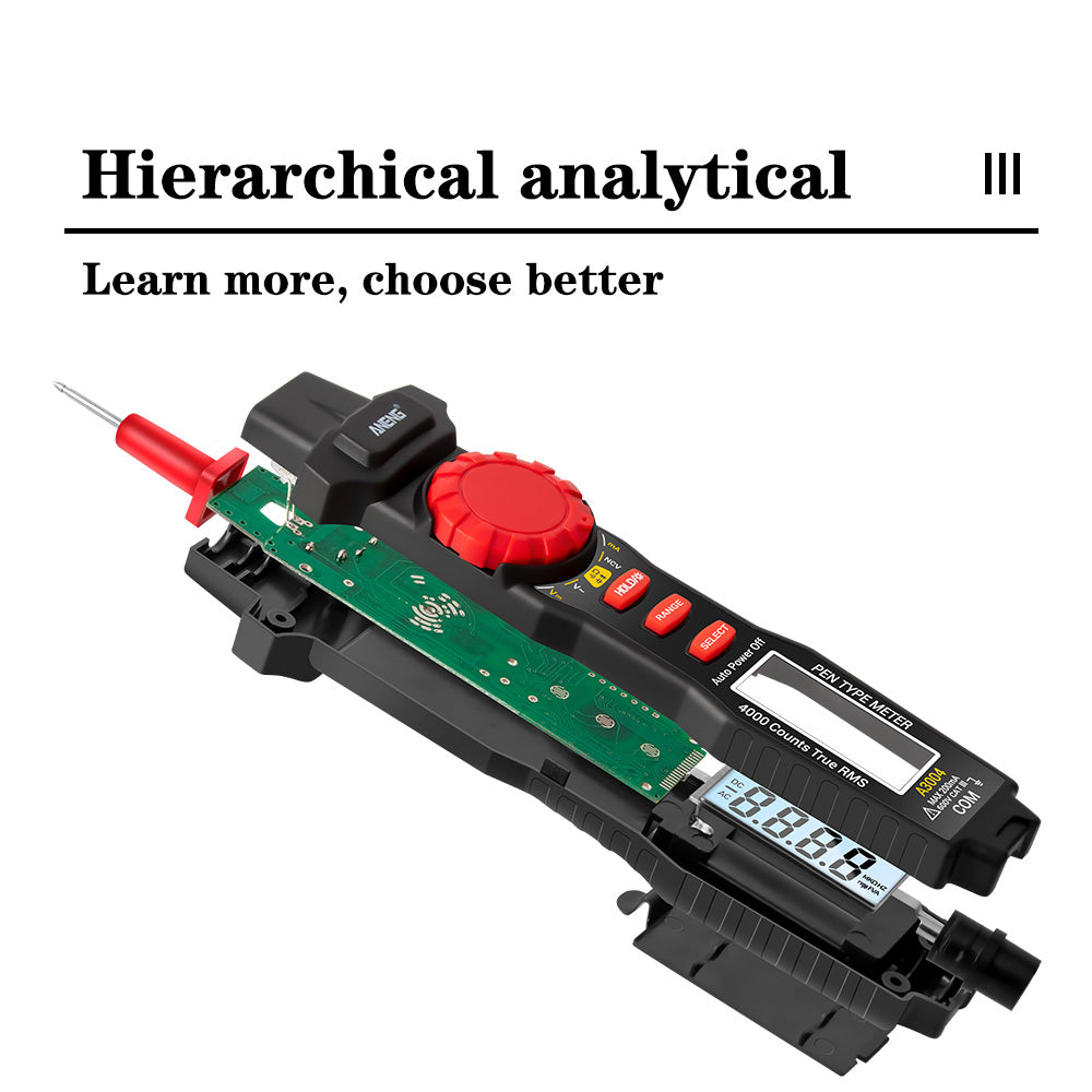 Aneng A3004 Multimeter Pen Meter 4000 Counts Non Contact AC/DC Voltage Resistance Capacitance Diode Continuity Tester