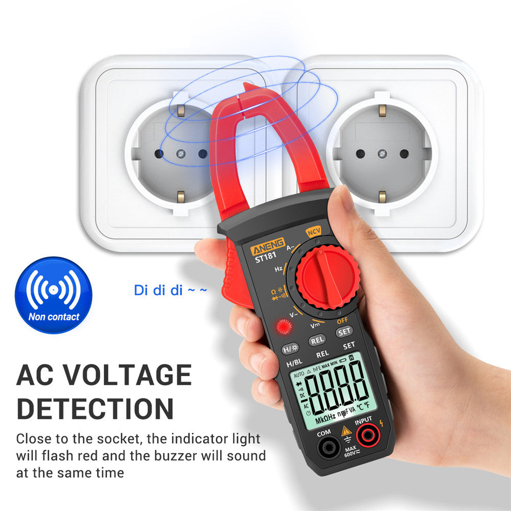 Aneng ST181 Digital Clamp Meter DC/AC Current 4000 Counts Multimeter Ammeter Voltage Capacitance Ohm Tester