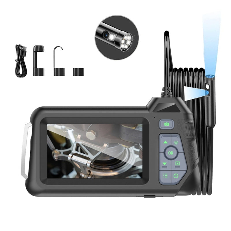 M60 10m Wire 8mm Dual-Lens Microscope LED Industrial Endoscope HD 4.3-Inch Monitor Screen Inspection Camera