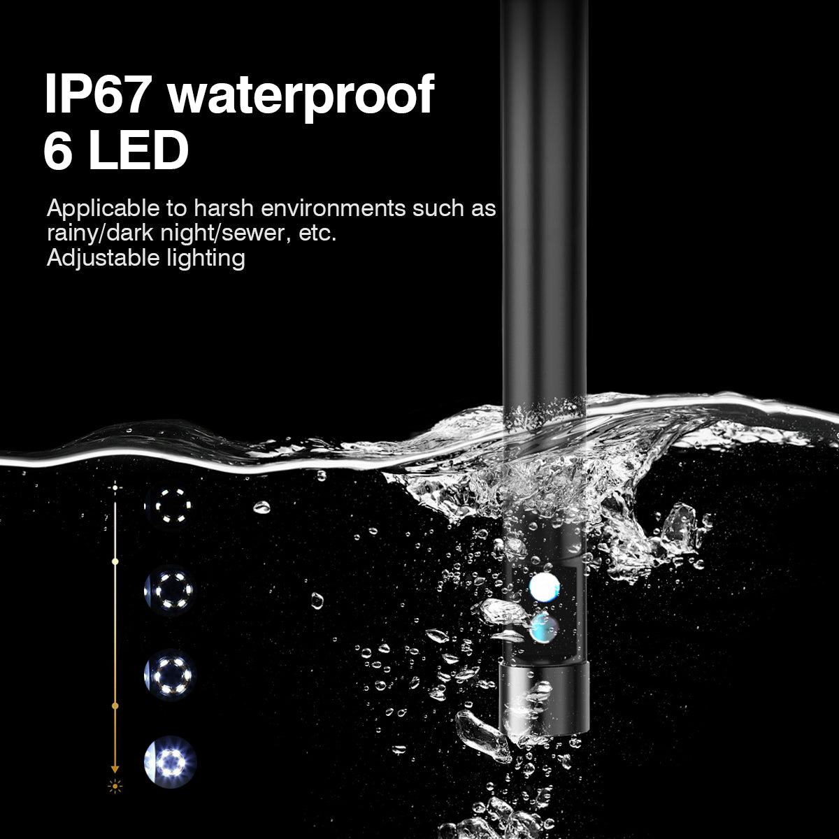 Inskam 451-2 1m Hard Flexible Tube Dual Lens HD 1080P 4.5 inch IPS Screen Endoscope IP67 Waterproof 6 LED Inspection Camera