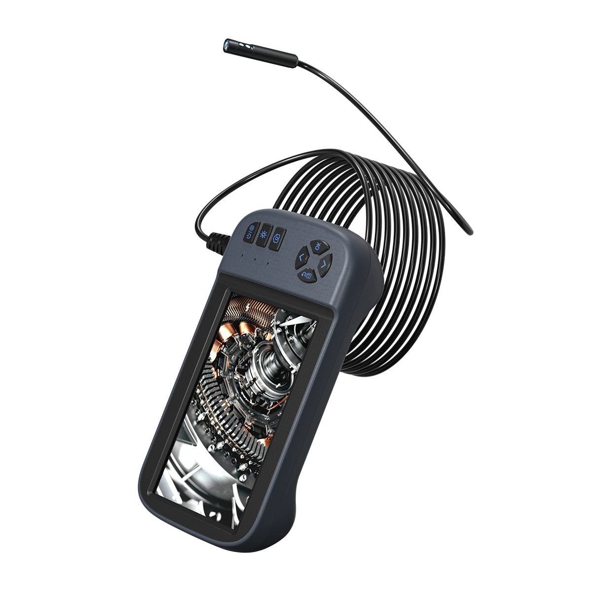 Inskam 451-2 10m Hard Tube Pipe Dual Lens Inspection Camera 4.5 inch 1080P IPS Screen Endoscope Industrial Borescope