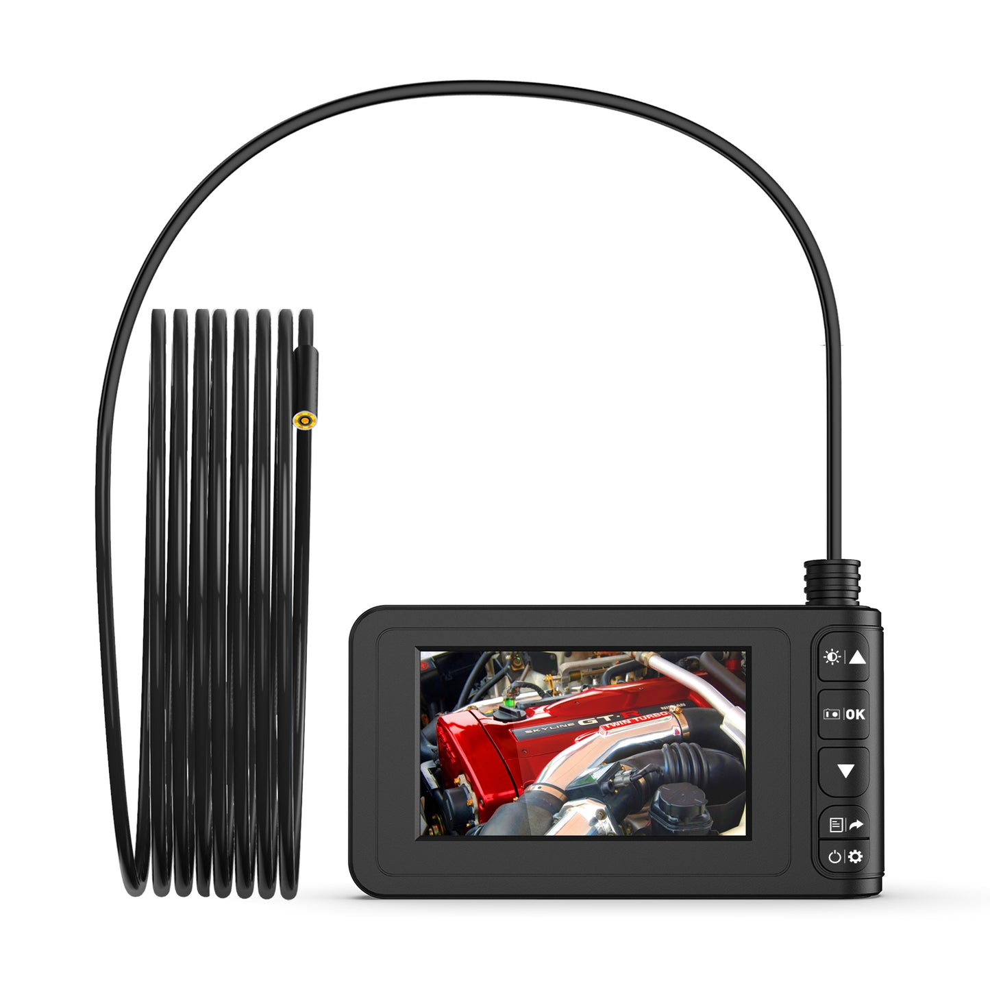 Inskam Inskam-129 10m Hard Tube 4.3 inch Screen HD 1080P 8mm Waterproof Lens Industrial Endoscope 8-LED Inspection Camera