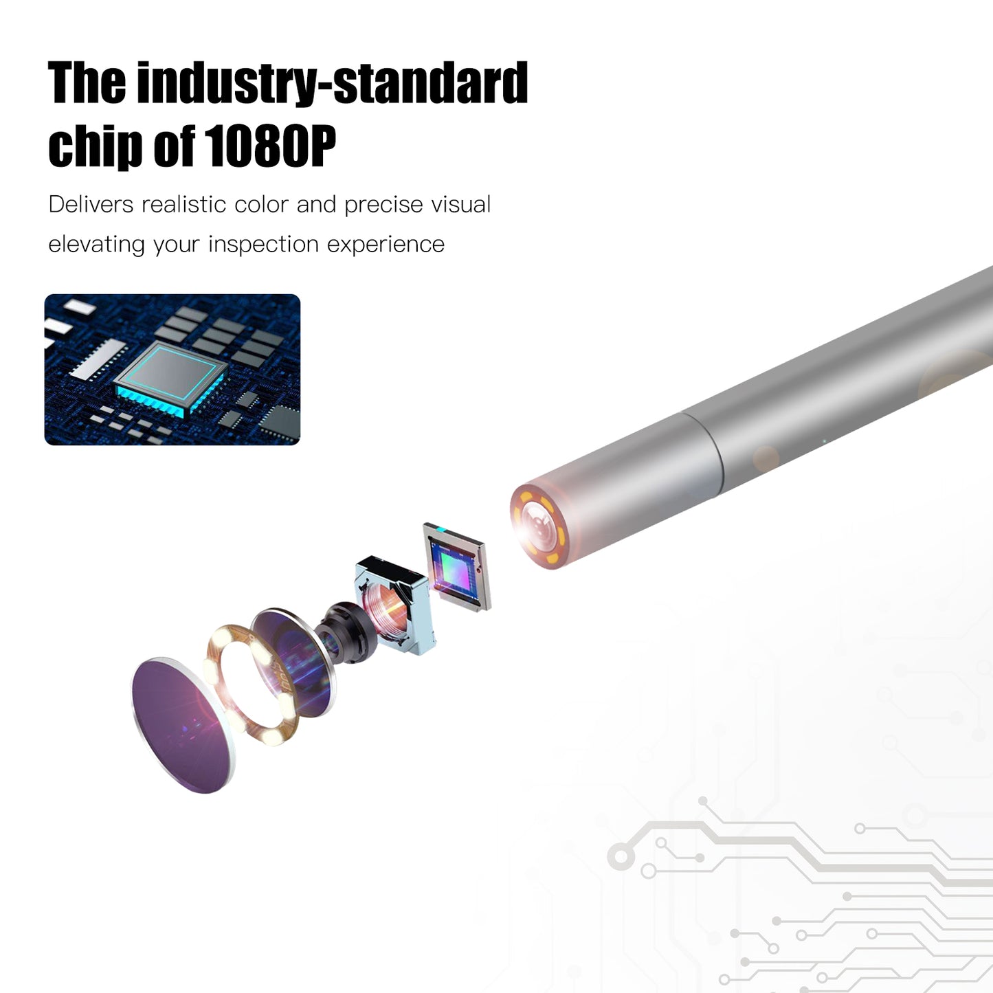 P40 10m Hard Wire 4.3 inch Screen Hand-held HD 1080P Industrial Endoscope Rechargeable Waterproof 6-LED 3.9mm Lens Inspection Camera - Red