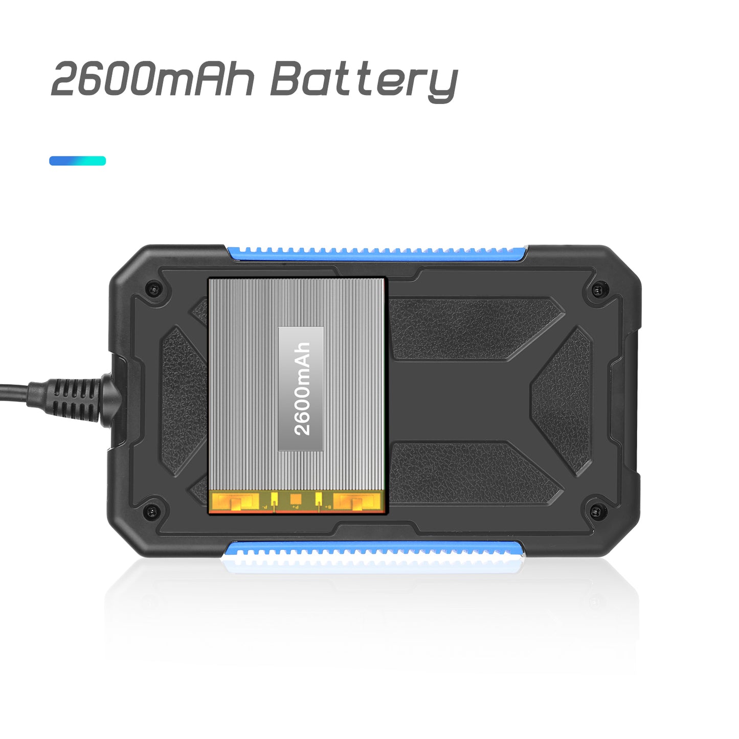 P40 2m Hard Wire 4.3 inch Screen Industrial Endoscope 5.5mm HD 1080P Rechargeable Waterproof Inspection Camera with 6 LEDs - Blue