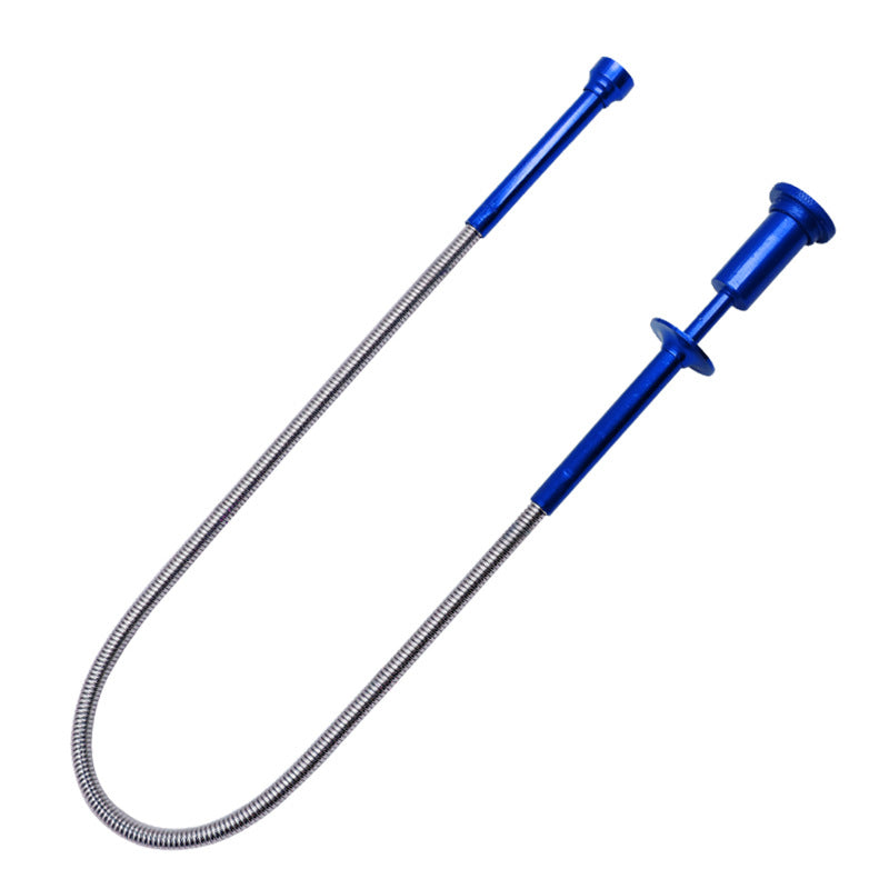 LED Light Telescopic Flexible Pick Up Tool Magnetic Long Spring Grip Clamp Pickup Tool - Blue
