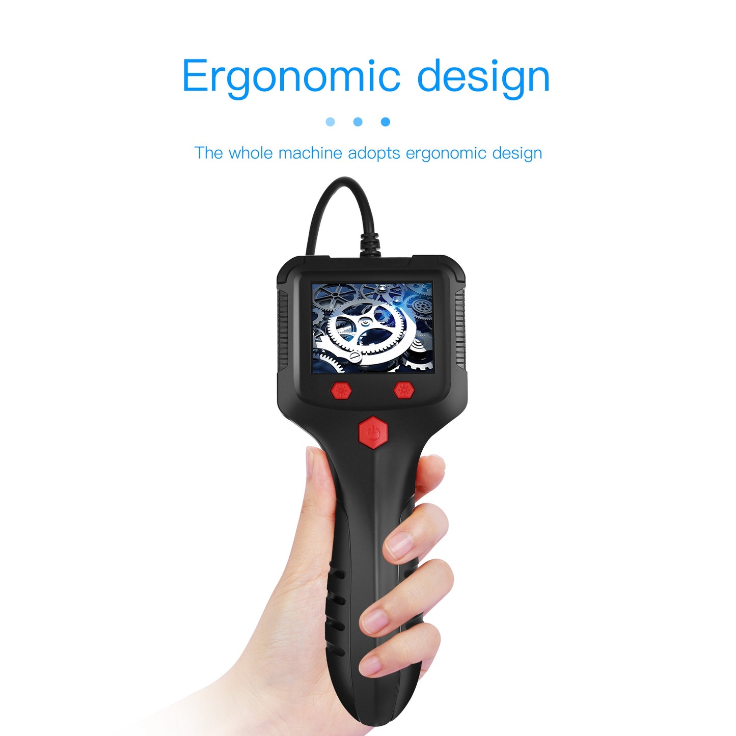 P100 2m Rigid Cable, 6-LED Pipe Inspection Borescope 8mm Lens 2.4 Inch IPS Screen HD 1080P Industrial Endoscope Camera - Side Lens