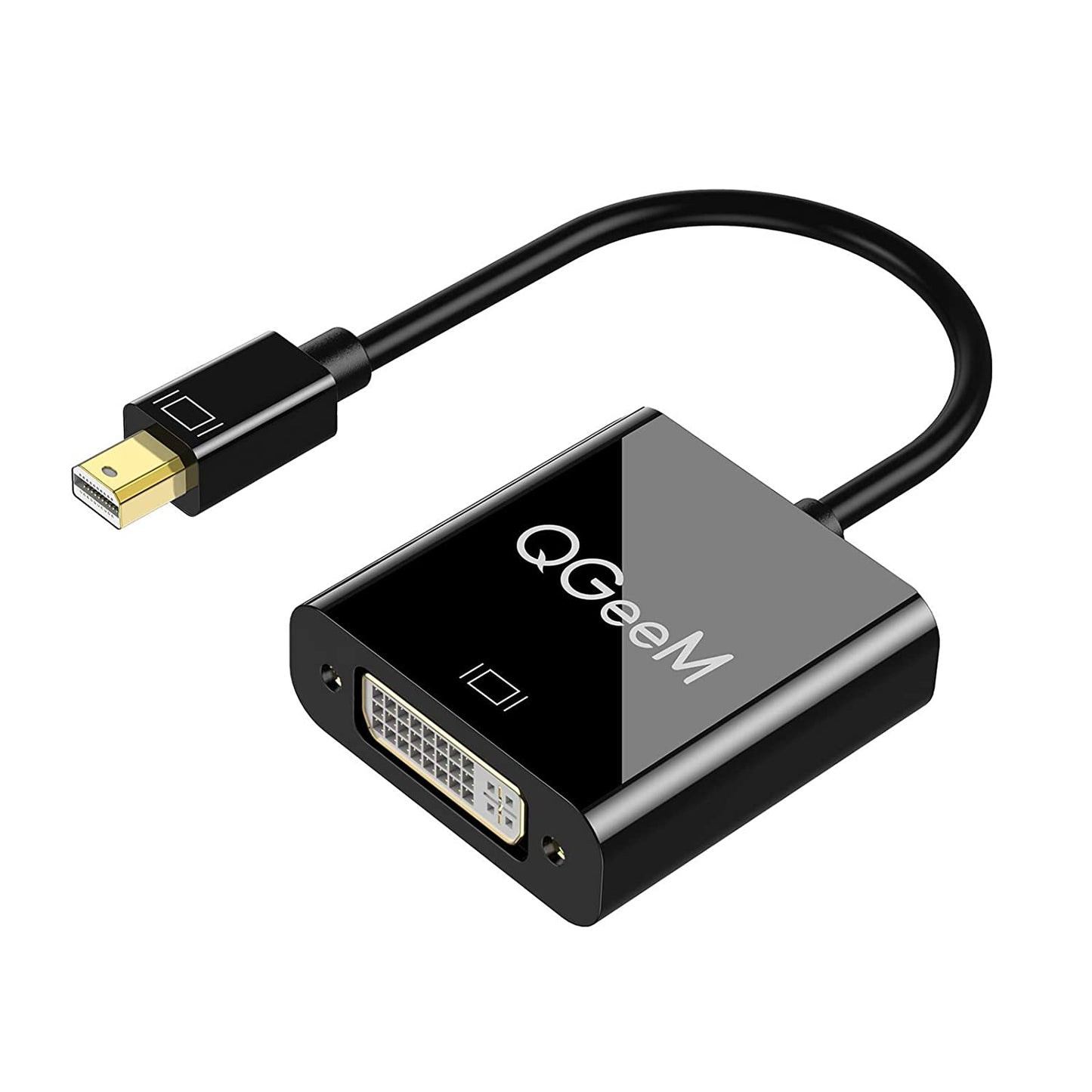 QG-HD27 Mini DP to DVI Adapter Cable Mini DisplayPort Male to DVI Female Converter Compatible with MacBook Thunderbolt Port Monitor Projector