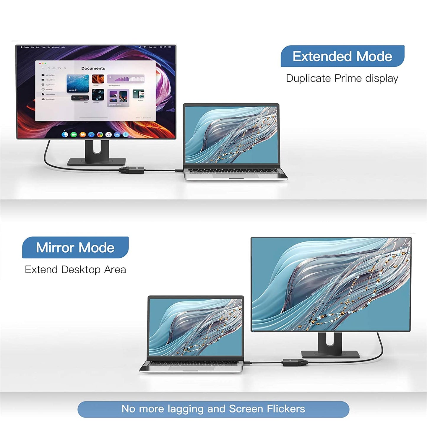 QG-HD27 Mini DP to DVI Adapter Cable Mini DisplayPort Male to DVI Female Converter Compatible with MacBook Thunderbolt Port Monitor Projector