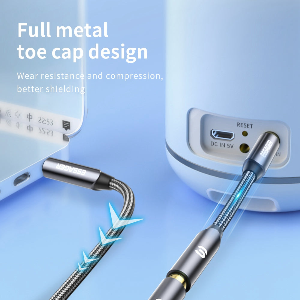 Essager 1m 3.5mm 4-Pole Male to Female AUX Cable Headphone Converter Audio Extension Cord