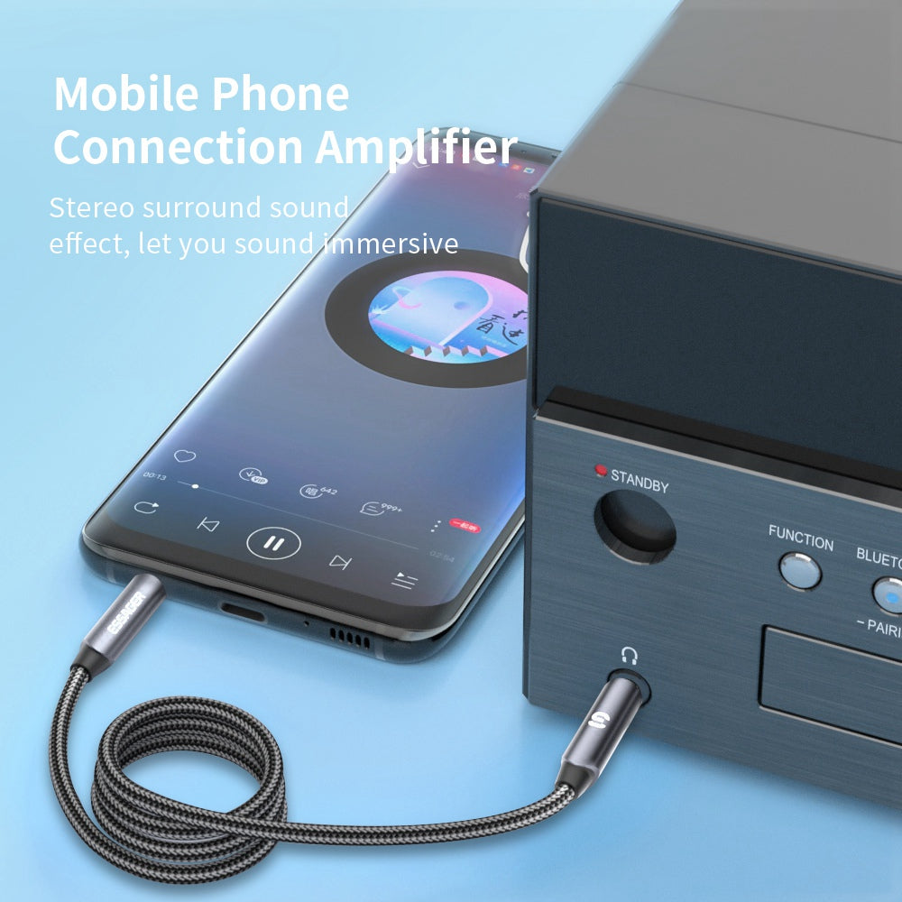 Essager 1m 3.5mm 4-Pole Male to Female AUX Cable Headphone Converter Audio Extension Cord