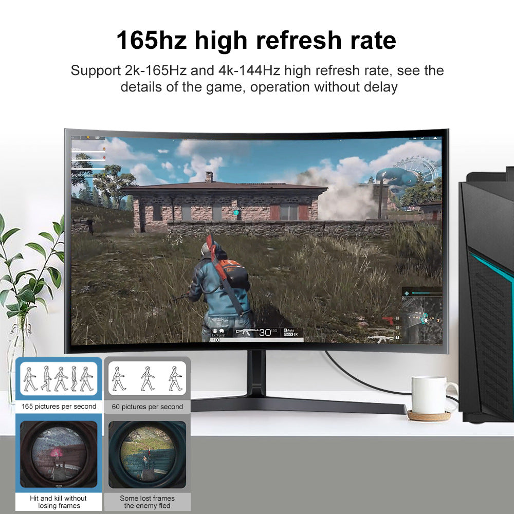 1.5m DP to DP 1.4 8K / 4K Ultra HD Cable 144 / 165hz Monitor TV Gaming Stereo Audio Video Cable