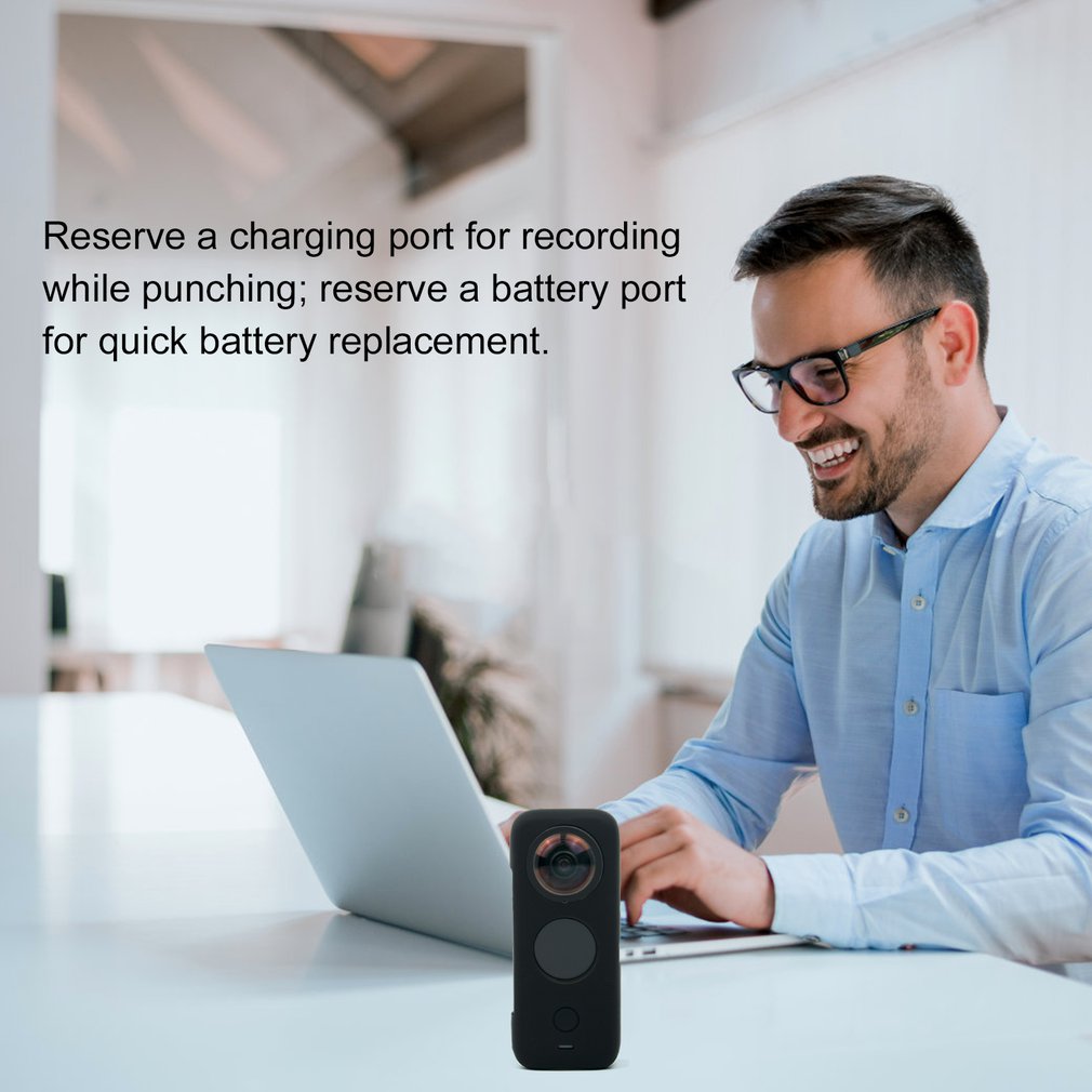 Protective Cover for Insta360 ONE X2 Sports Camera Scratch Resistant Soft Silicone Case - Black