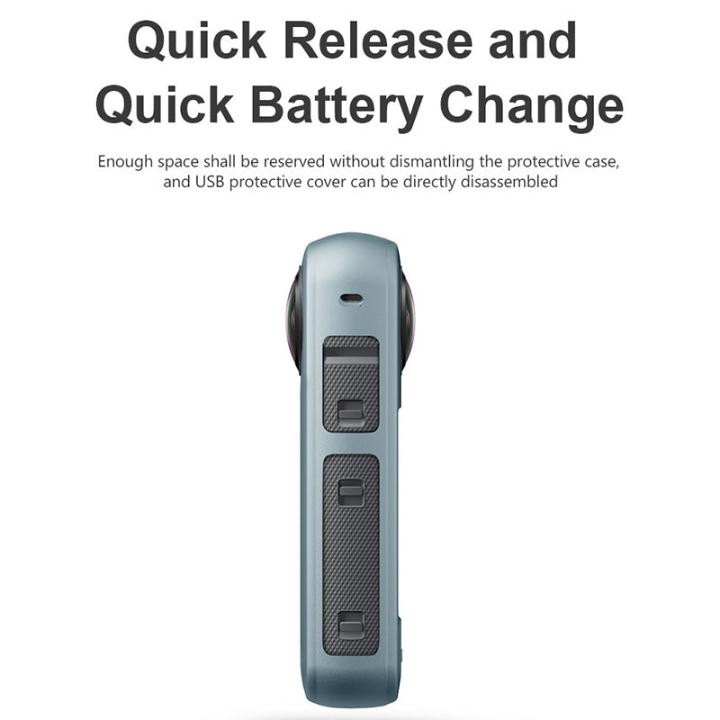 Uniqkart for Insta360 X3 Protective Cover, Panoramic Camera Scratch Resistant Soft Silicone Case - Black