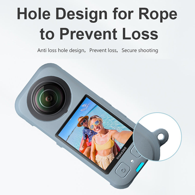 Uniqkart for Insta360 X3 Protective Cover, Panoramic Camera Scratch Resistant Soft Silicone Case - Blue