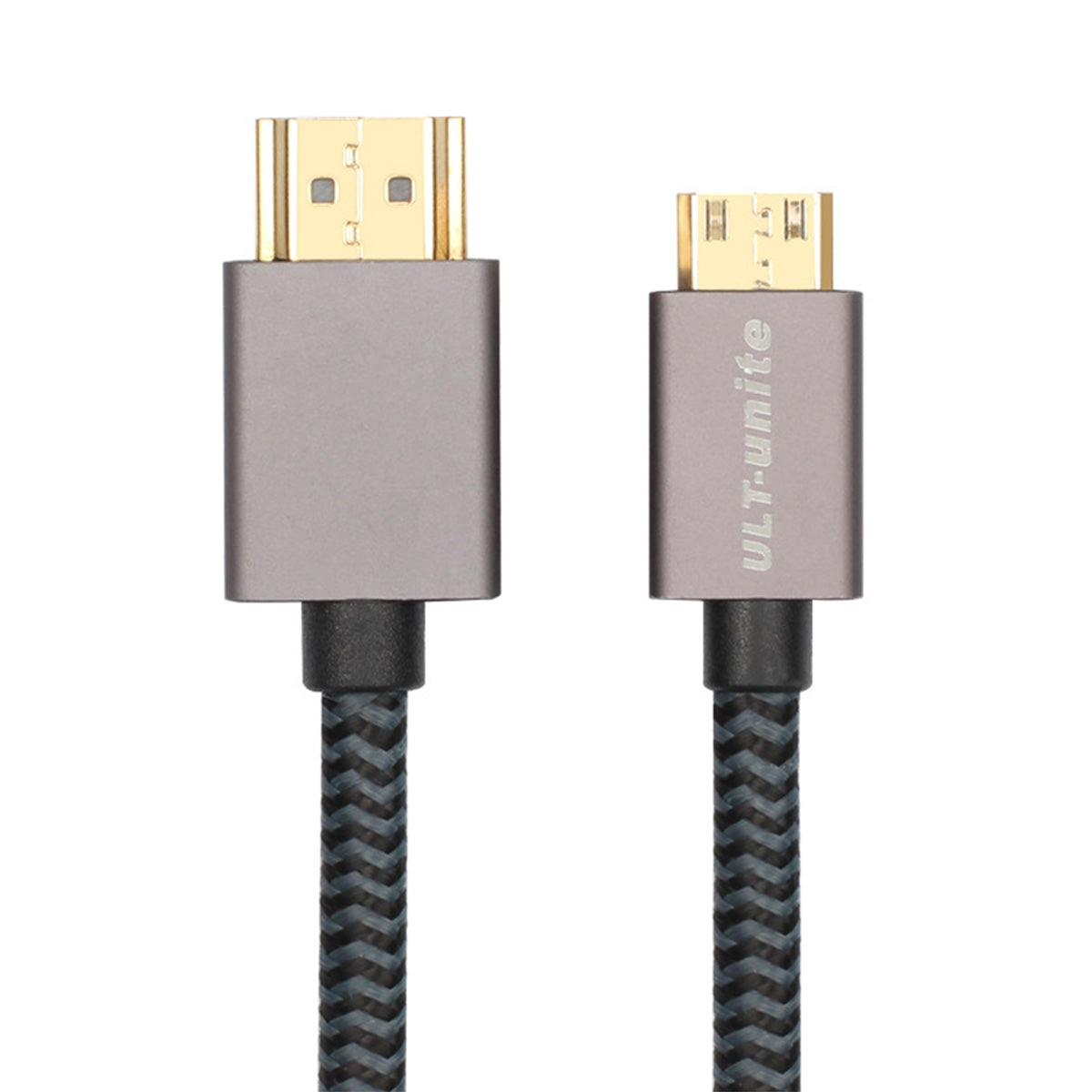 Uniqkart 2m Mini HDMI to HDMI Cable 4K 60HZ High Speed Data Transfer Cord for Digital Camera PC Projector Monitor - Grey