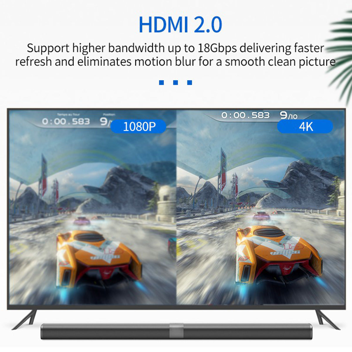 Uniqkart 3m High Speed 18Gbps HDMI 2.0 Cable 4K/60Hz HD Video Transmission Braided Cable Cord